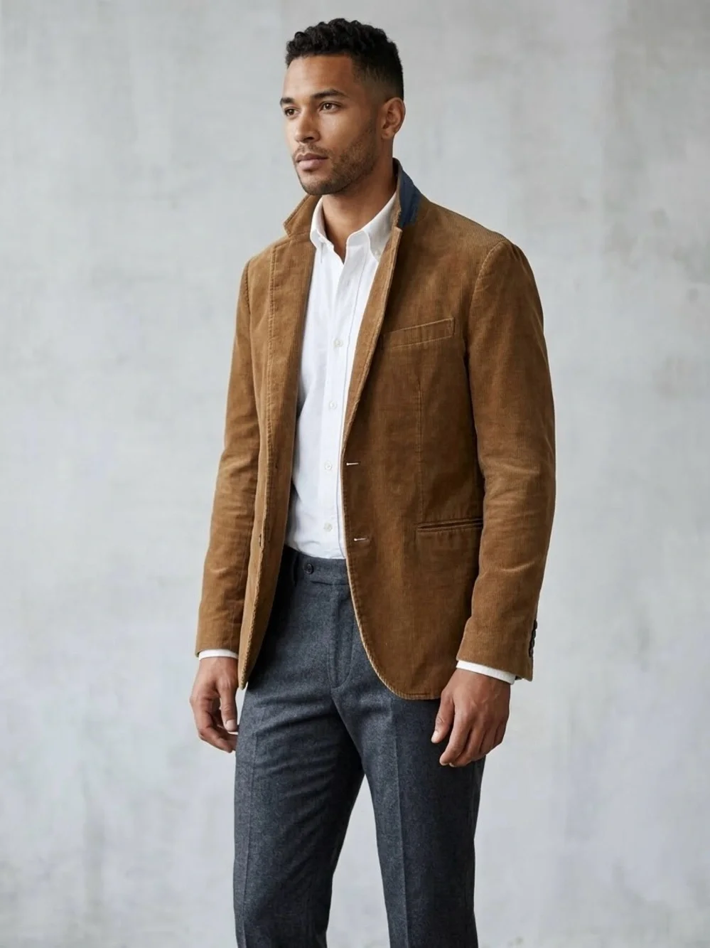 JCrew Ludlow Mens L Corduroy Blazer Tan Camel Brown Sport Coat Jacket Unlined